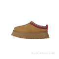 Lady Fur glissa la plate-forme Heepskin Tasman Slippers